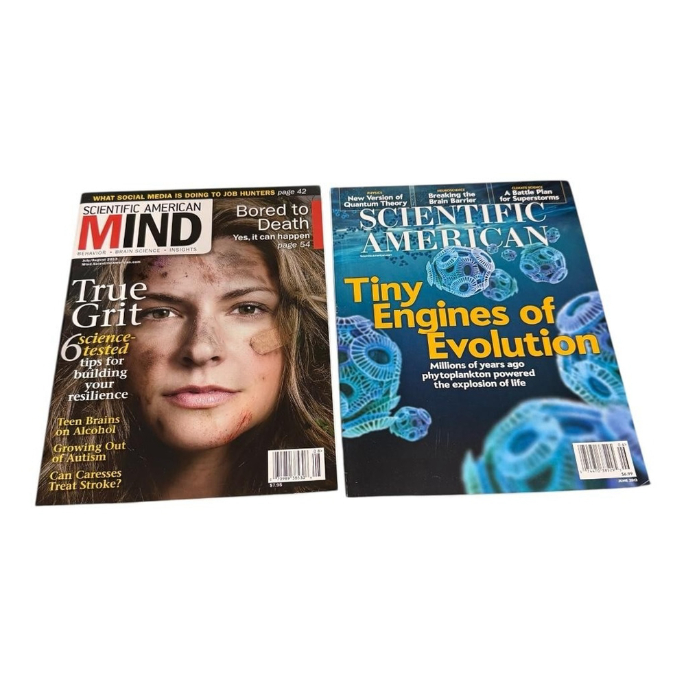 Scientific American & Mind Magazine Lot 2 2013 Grit Evolution Color Softcover